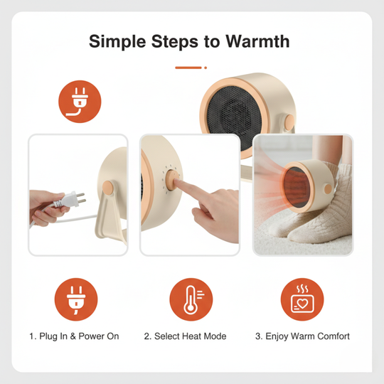 Heater with Compact Design and Multi-Mode Settings