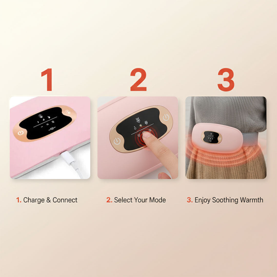 Heating Belt with Adjustable Fit and USB Rechargeable Battery