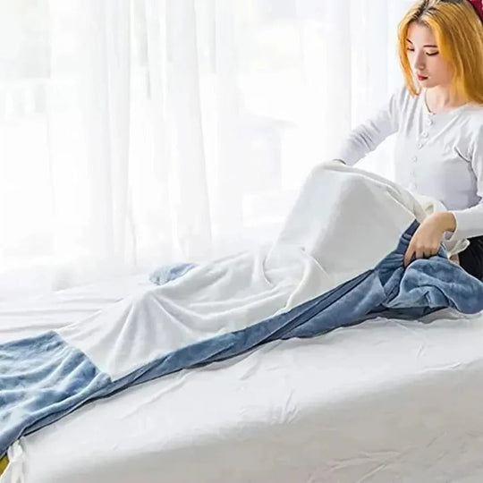 Hooded Blanket with Soft Flannel and Shark Design