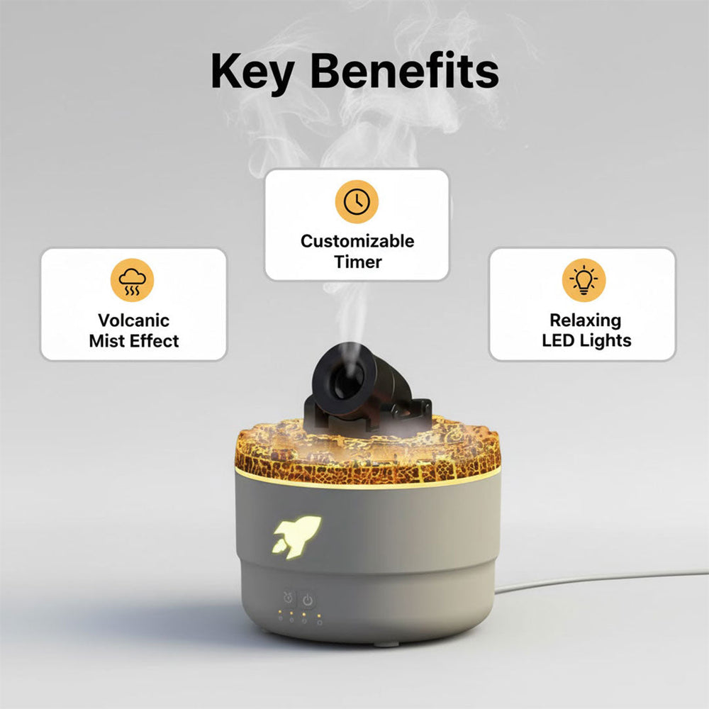 Humidifier with Aromatherapy and Volcanic Design