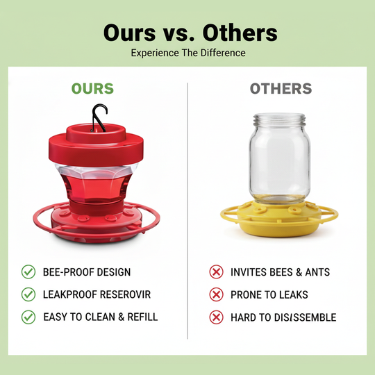 Hummingbird Feeder with Bee Resistance and Hanging Perch