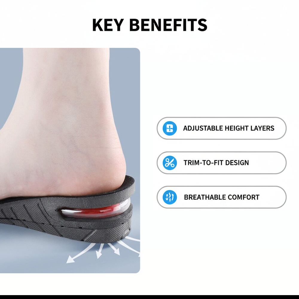 Insoles with Adjustable Height Layers and Comfort Design