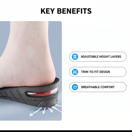 Insoles with Adjustable Height Layers and Comfort Design