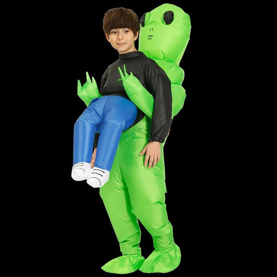 Kids Inflatable Alien Costume with Optical Illusion Design and Fun Effects