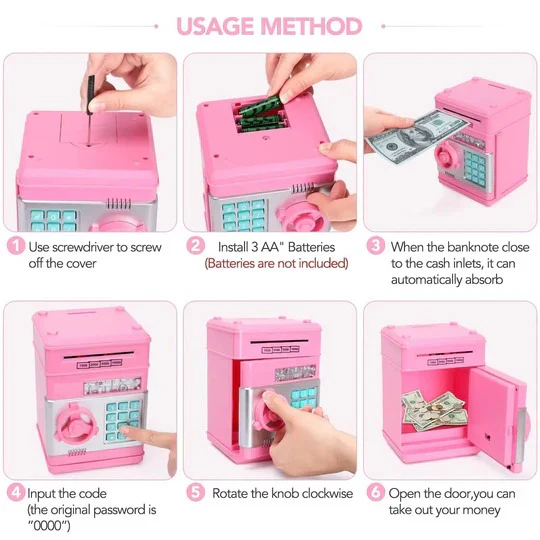 Kids' Piggy Bank with Fun Design and Easy Access
