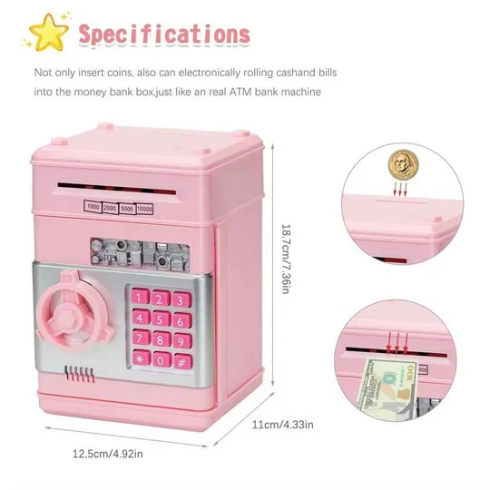 Kids' Piggy Bank with Fun Design and Easy Access