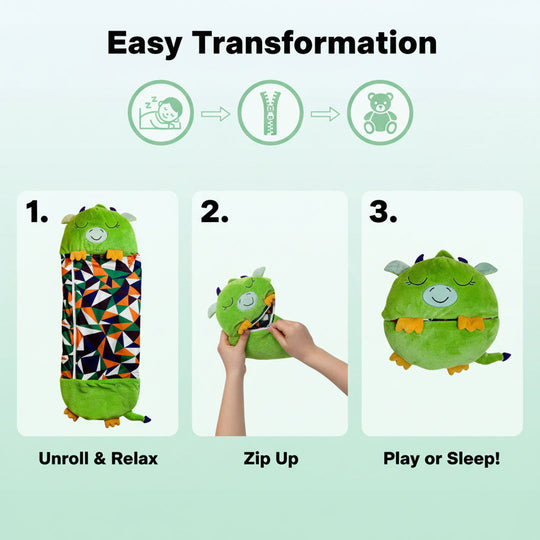 Kids Sleeping Bag with Plush Toy and 2-in-1 Design