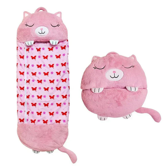 Kids Sleeping Bag with Plush Toy and 2-in-1 Design