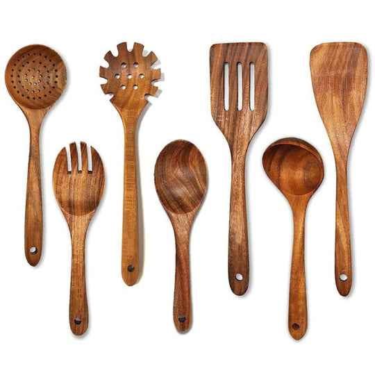 Kitchen Set with Natural Teak Wood and Durable Design