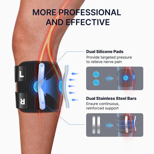 Knee Brace with Adjustable Straps and Dual Pads