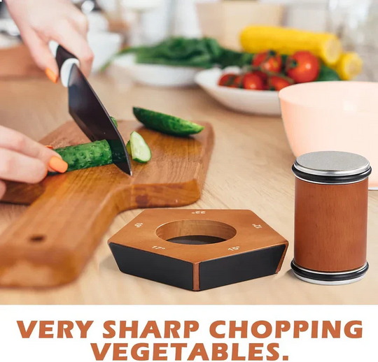 Knife Sharpener with Manual Diamond Rolling and Adjustable Angle