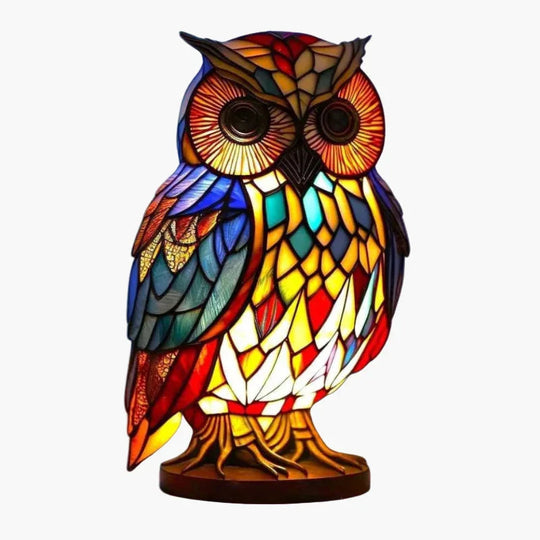Lamp with Stained Glass and Animal Design