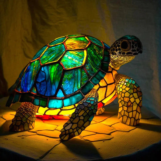 Lamp with Stained Glass and Animal Design
