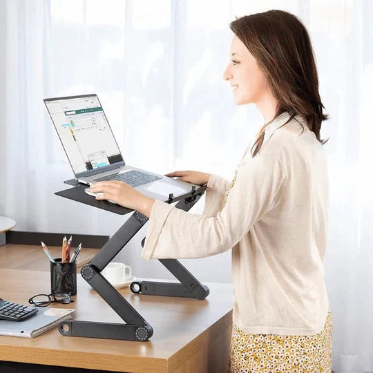 Laptop Stand with Adjustable Height and Detachable Mouse Pad