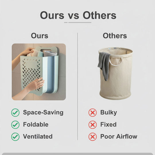 Laundry Basket with Foldable Design and Mesh Construction