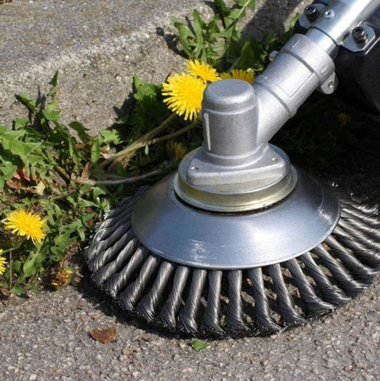Lawn Trimmer Attachment with Steel Wire Brush