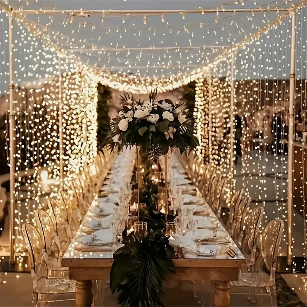 LED Fairy Light Curtain with USB Power and Remote Control