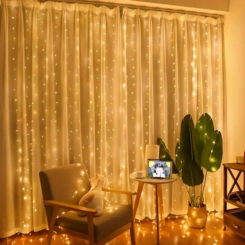 LED Fairy Light Curtain with USB Power and Remote Control