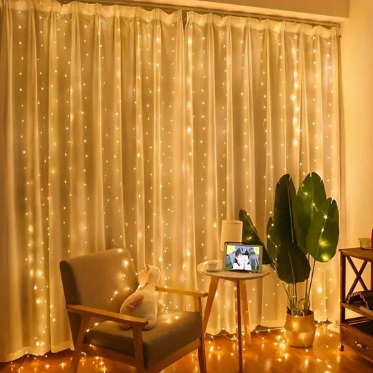 LED Fairy Light Curtain with USB Power and Remote Control