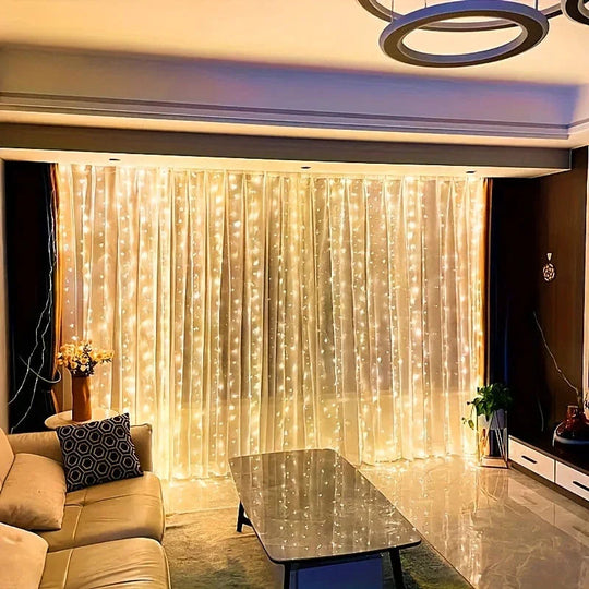 LED Fairy Light Curtain with USB Power and Remote Control