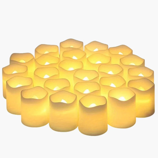 LED Tea Light Candles with Flameless Design and Warm White Glow