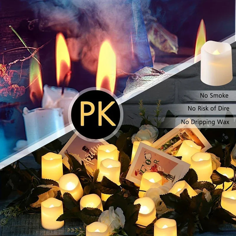 LED Tea Light Candles with Flameless Design and Warm White Glow