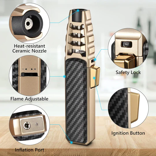Lighter with Windproof Design and Adjustable Flame