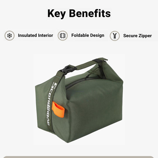 Lunch Bag with Insulated Design and Foldable Structure