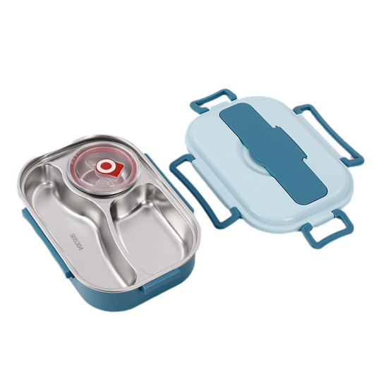 Lunch Box with Stainless Steel Design and Multi Compartments