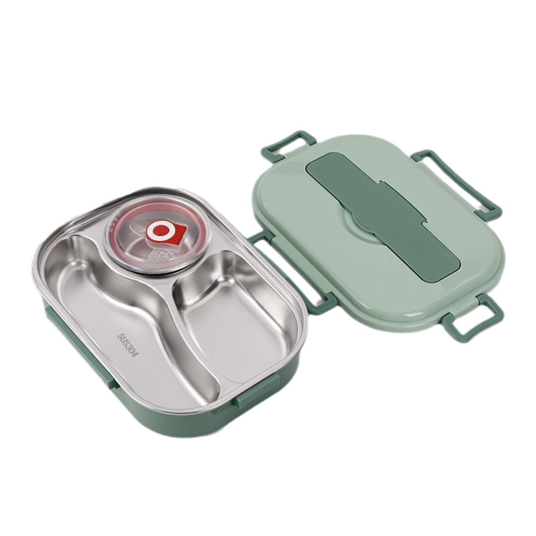 Lunch Box with Stainless Steel Design and Multi Compartments
