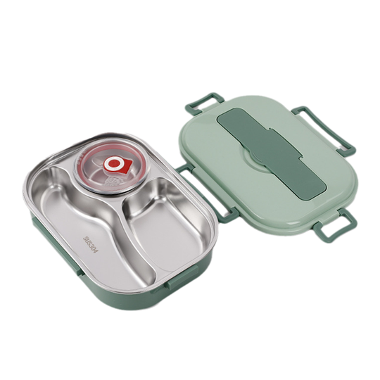 Lunch Box with Stainless Steel Design and Multi Compartments