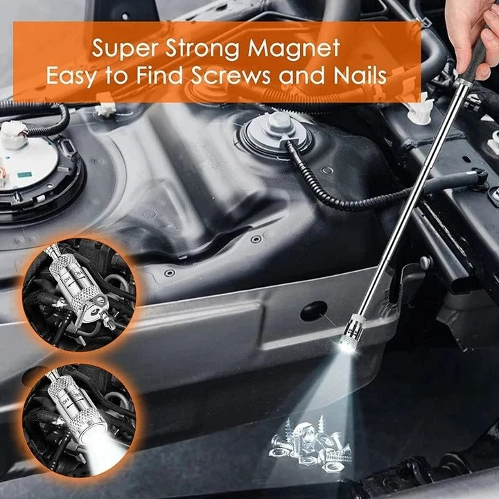 Magnetic Pickup Tool with Telescopic Reach and LED Light