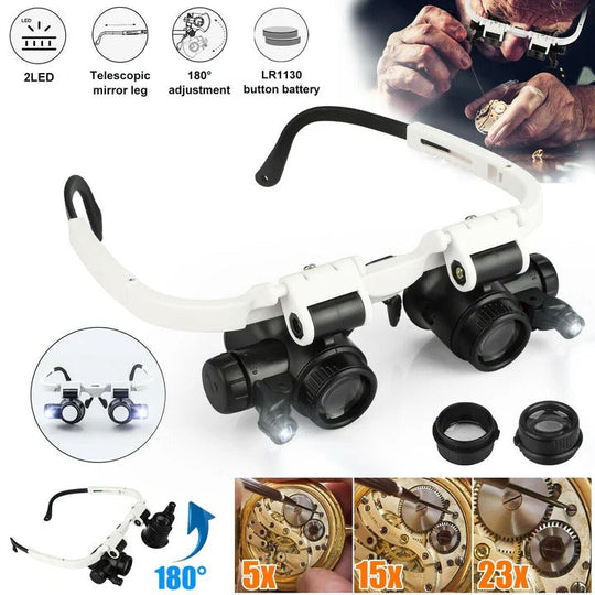 Magnifying Headband with LED Light and Hands-Free Design