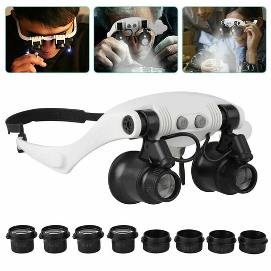 Magnifying Headband with LED Light and Hands-Free Design