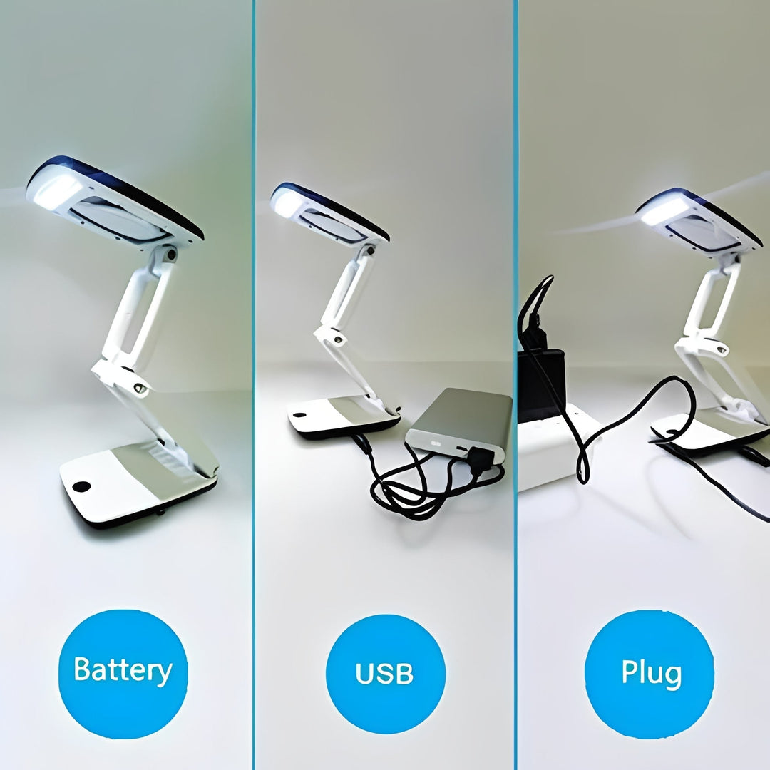 Magnifying Lamp with Adjustable Arm and LED Lights