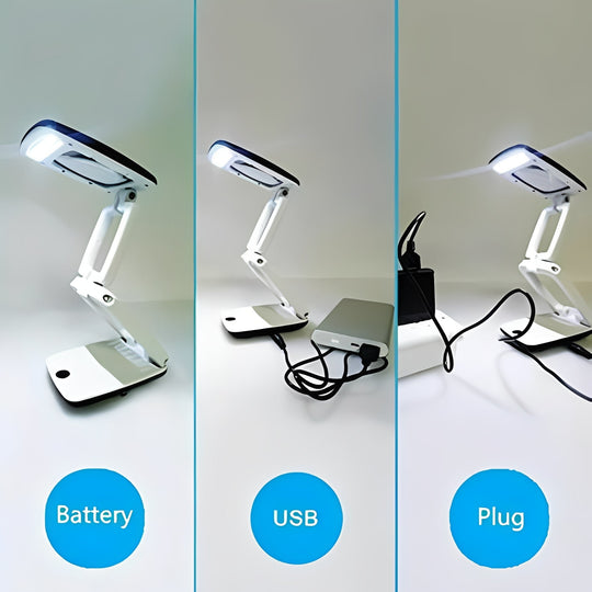 Magnifying Lamp with Adjustable Arm and LED Lights