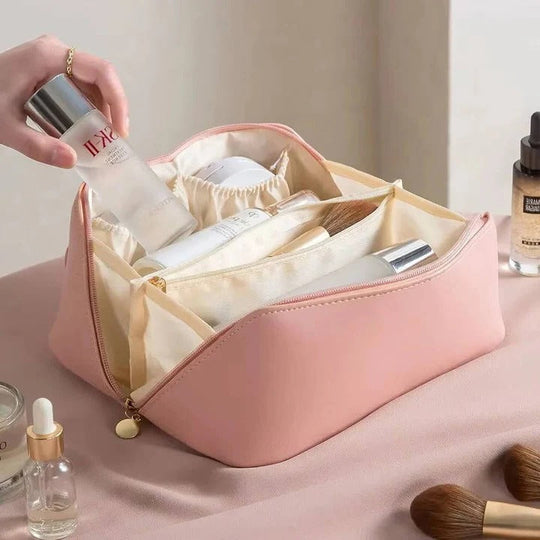 Makeup Organizer with PU Leather and Easy Access Design
