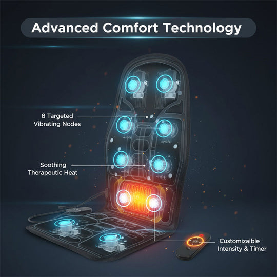 Massage Cushion with Heated Therapy and Vibrating Nodes