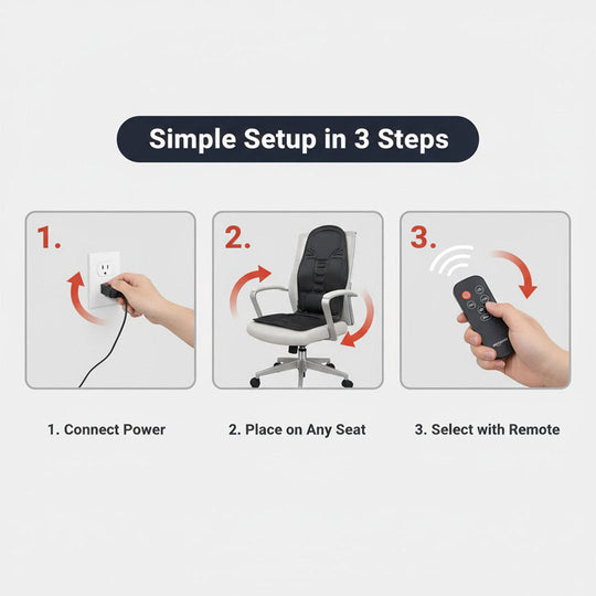Massage Cushion with Heated Therapy and Vibrating Nodes