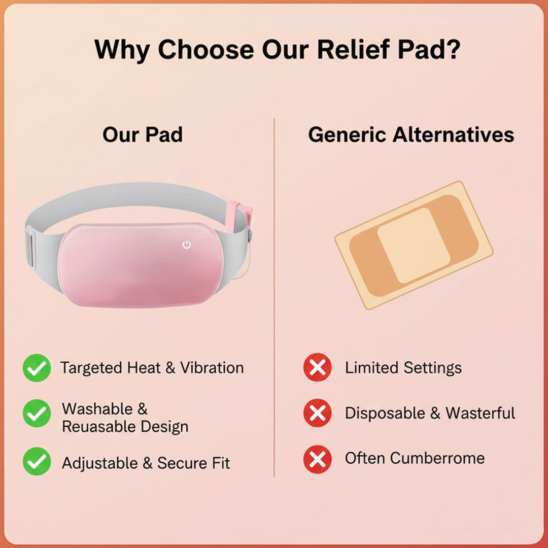 Menstrual Relief Pad with Heated Therapy and Washable Design