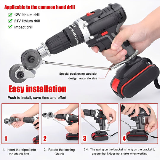 Metal Shear Attachment with Drill Power and Sheet Cutting