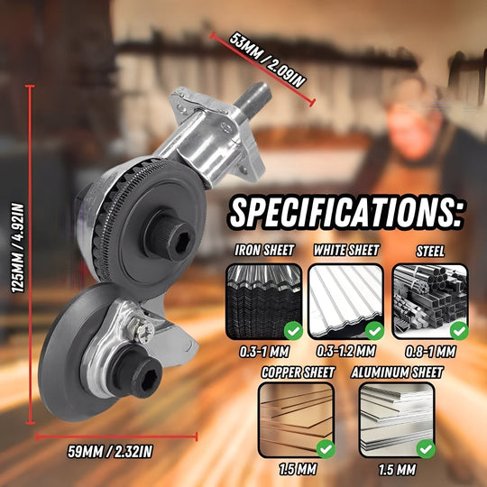 Metal Shear Attachment with Drill Power and Sheet Cutting