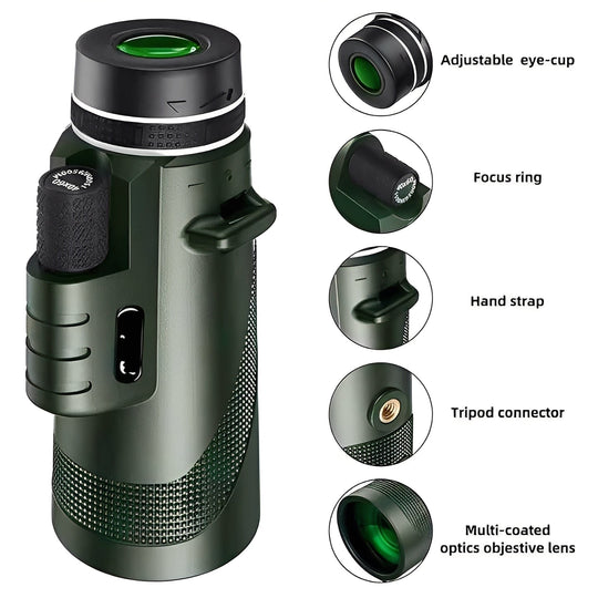 Monocular Telescope with Zoom Adjustment and Portable Design