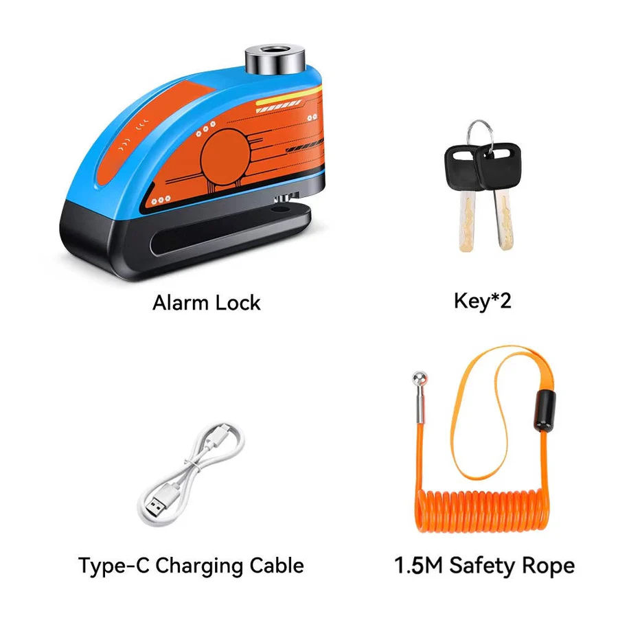 Motorcycle Lock with 120dB Alarm and Security Features