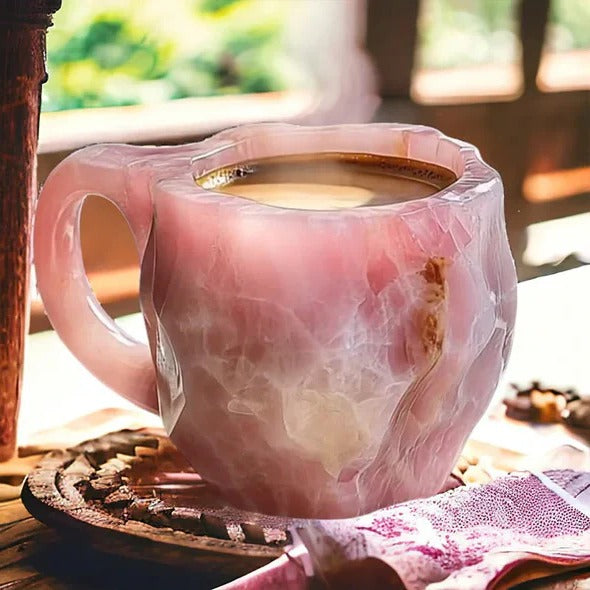 Mugs with Heat Resistance and Mineral Crystal Design