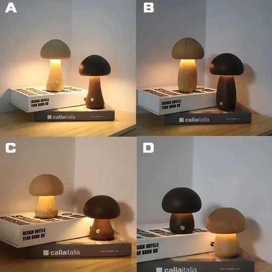 Mushroom Night Light with Touch Control and Rechargeable Battery