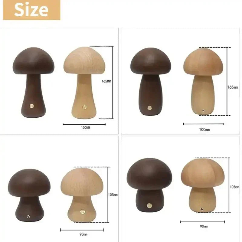 Mushroom Night Light with Touch Control and Rechargeable Battery