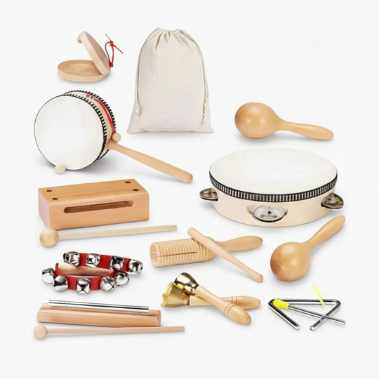 Musical Instruments with Wooden Toys and 10 Pieces
