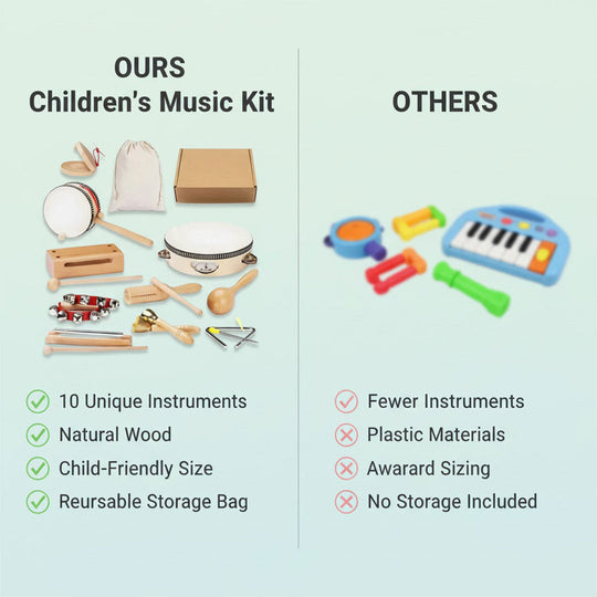 Musical Instruments with Wooden Toys and 10 Pieces