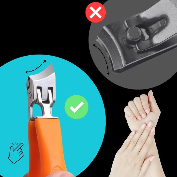 Nail Clipper with Wide Jaw and Curved Edge